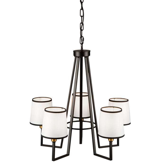 Artcraft SC13345BK Five Light Chandelier, Gold, Black