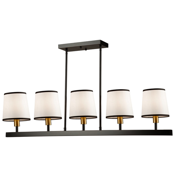 Artcraft SC13346BK Five Light Island Pendant, Gold, Black
