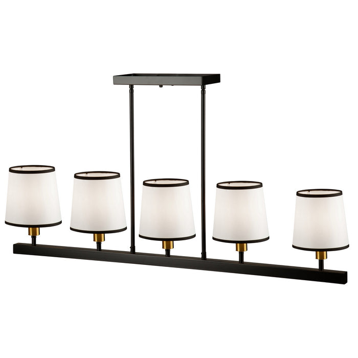 Artcraft SC13346BK Five Light Island Pendant, Gold, Black