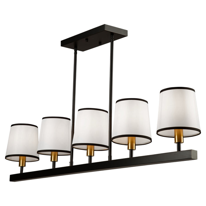 Artcraft SC13346BK Five Light Island Pendant, Gold, Black