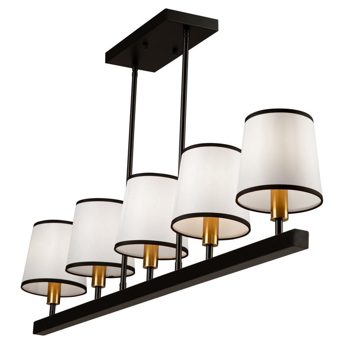 Artcraft SC13346BK Five Light Island Pendant, Gold, Black