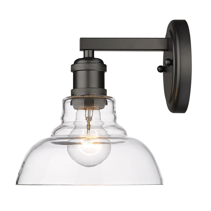 Golden 0305-BA1 BLK-CLR One Light Bath Vanity, Matte Black