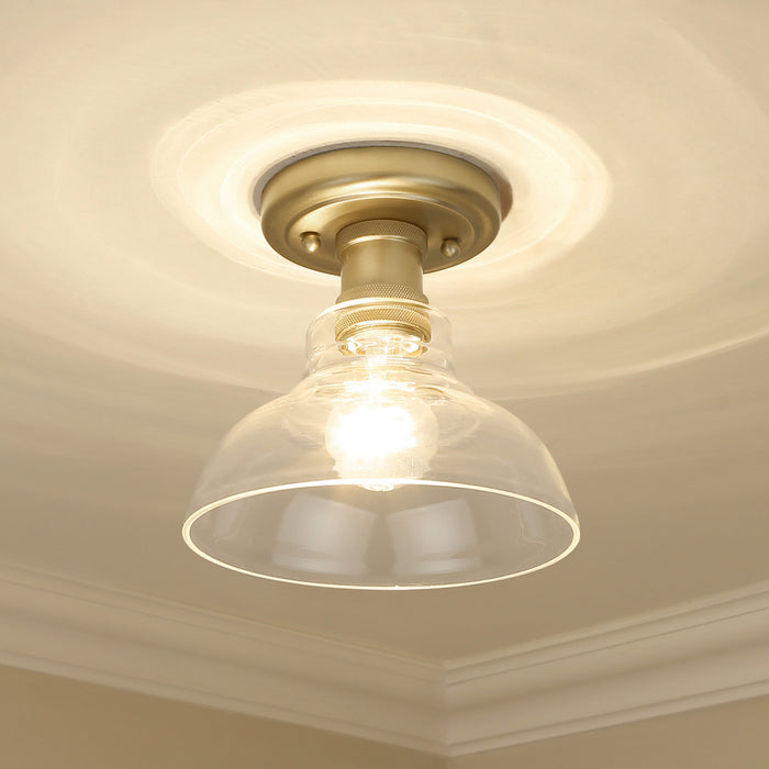 Golden 0305-FM BCB-CLR One Light Flush Mount, Brushed Champagne Bronze