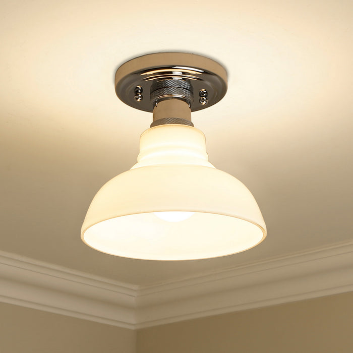 Golden 0305-FM CH-VMG One Light Flush Mount, Chrome