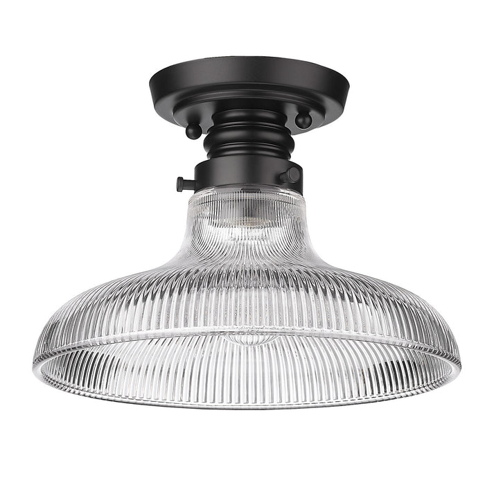 Golden 0307-FM10 BLK-ROG One Light Flush Mount, Matte Black