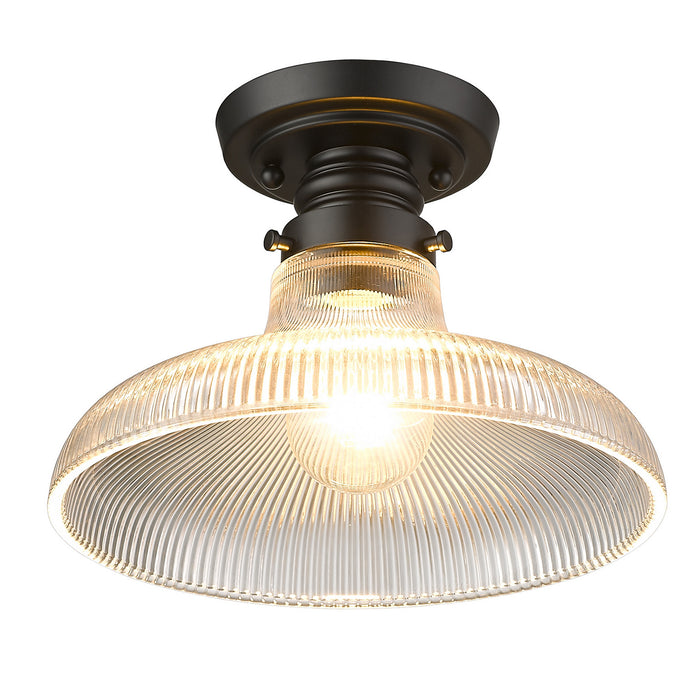 Golden 0307-FM10 BLK-ROG One Light Flush Mount, Matte Black