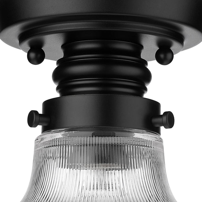 Golden 0307-FM10 BLK-ROG One Light Flush Mount, Matte Black