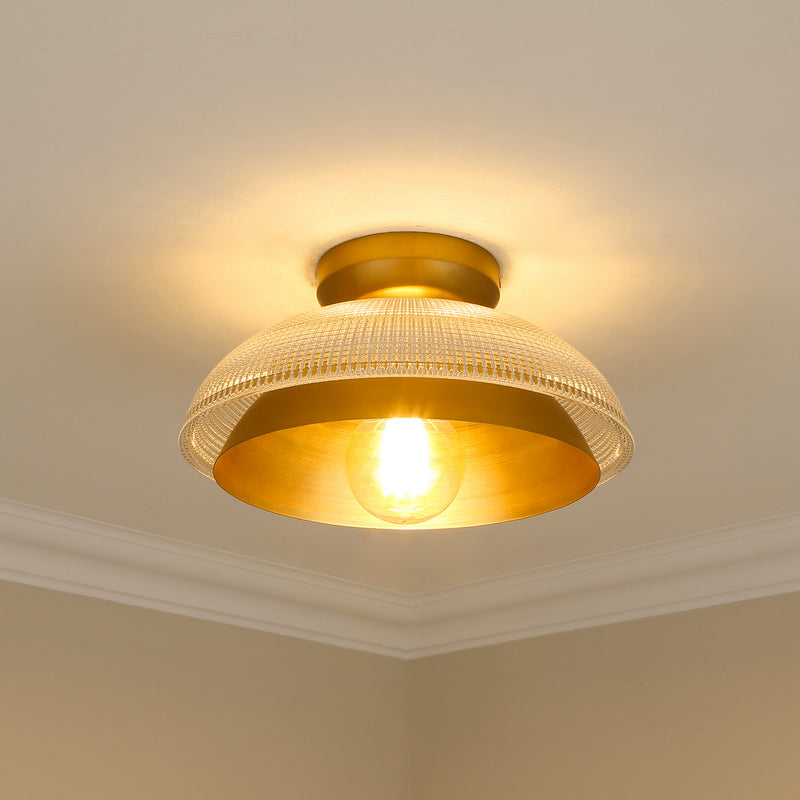 Golden 0309-FM BCB-RPG One Light Flush Mount, Brushed Champagne Bronze