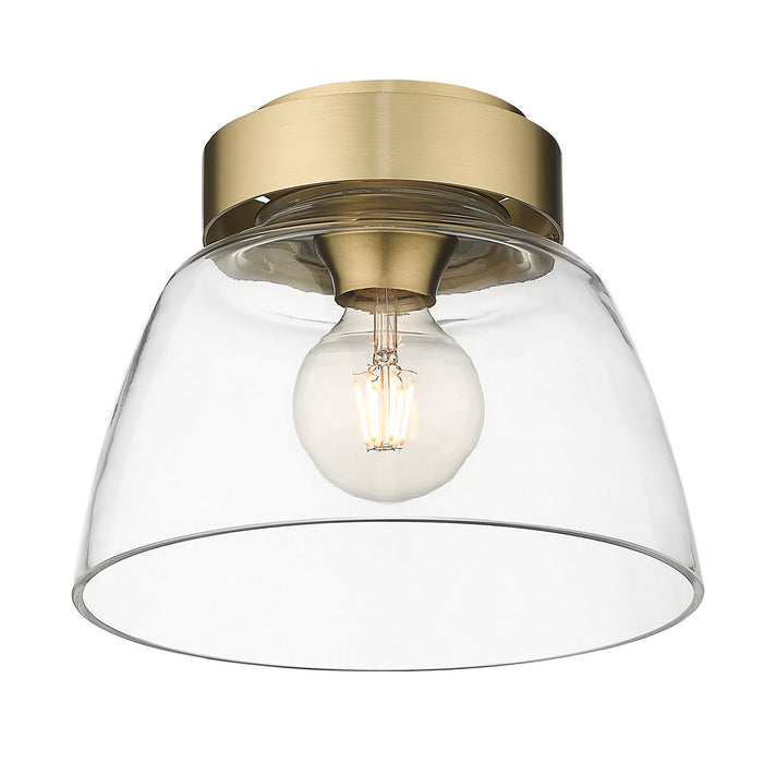 Golden 0314-FM10 BCB-CLR One Light Flush Mount, Brushed Champagne Bronze