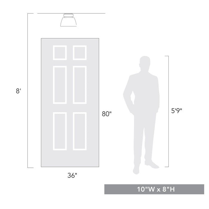 Golden 0314-FM10 BLK-CLR One Light Flush Mount, Matte Black