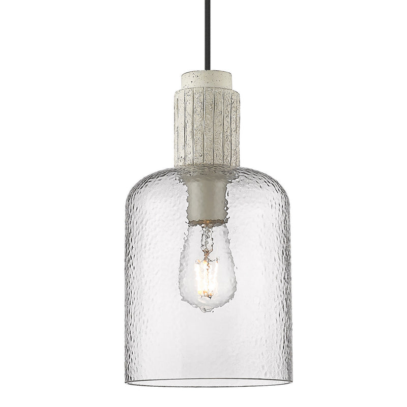 Golden 1086-S BLK-HCG One Light Pendant, Matte Black