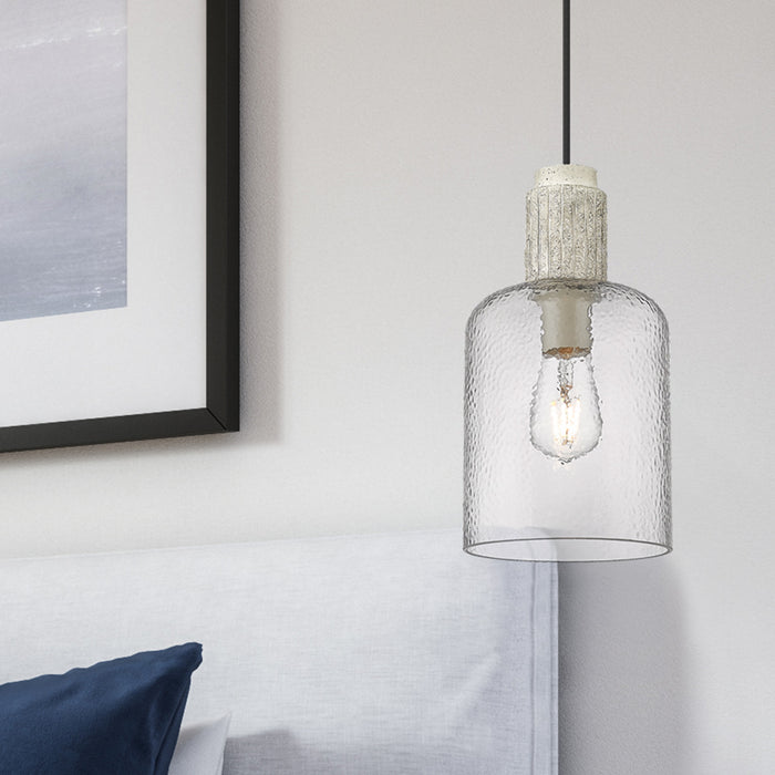 Golden 1086-S BLK-HCG One Light Pendant, Matte Black