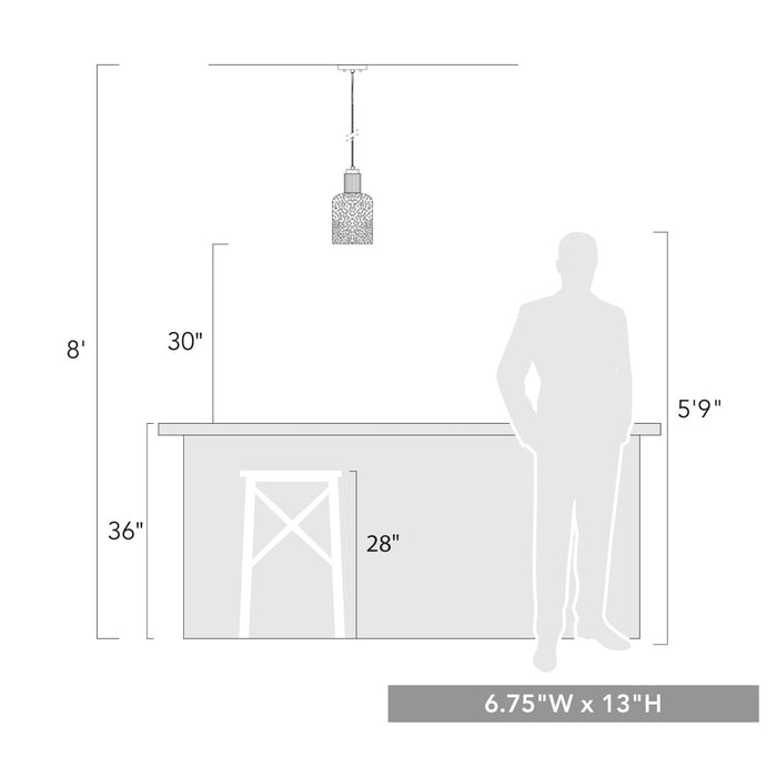 Golden 1086-S BLK-HCG One Light Pendant, Matte Black