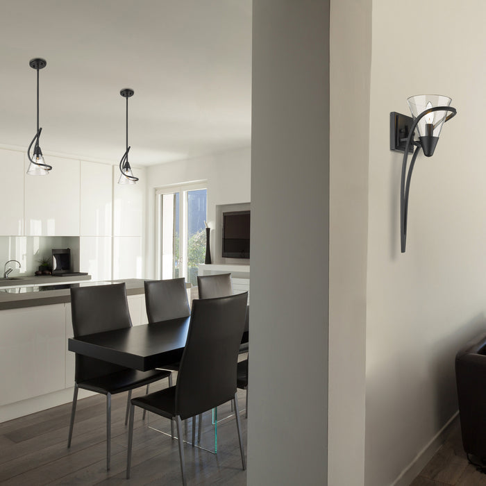 Golden 1648-M1L BLK-CLR One Light Mini Pendant, Matte Black