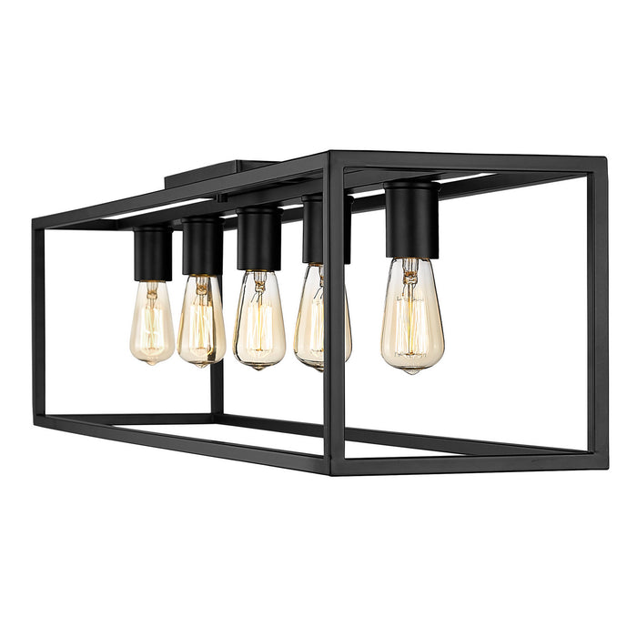Golden 2072-FM41 BLK Five Light Flush Mount, Matte Black