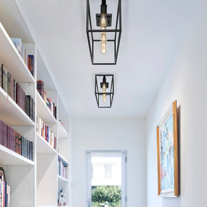 Golden 2072-FM41 BLK Five Light Flush Mount, Matte Black