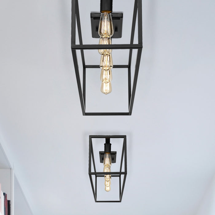Golden 2072-FM41 BLK Five Light Flush Mount, Matte Black