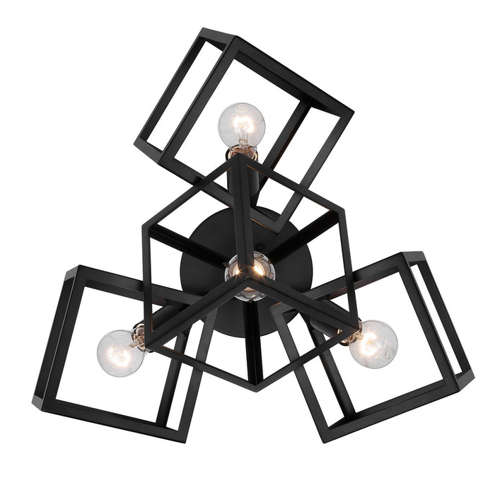 Golden 2086-4SF BLK Four Light Semi-Flush Mount, Matte Black