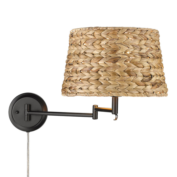 Golden 3692-A1W BLK-WSG One Light Wall Sconce, Matte Black
