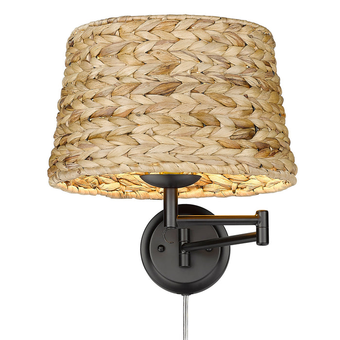 Golden 3692-A1W BLK-WSG One Light Wall Sconce, Matte Black