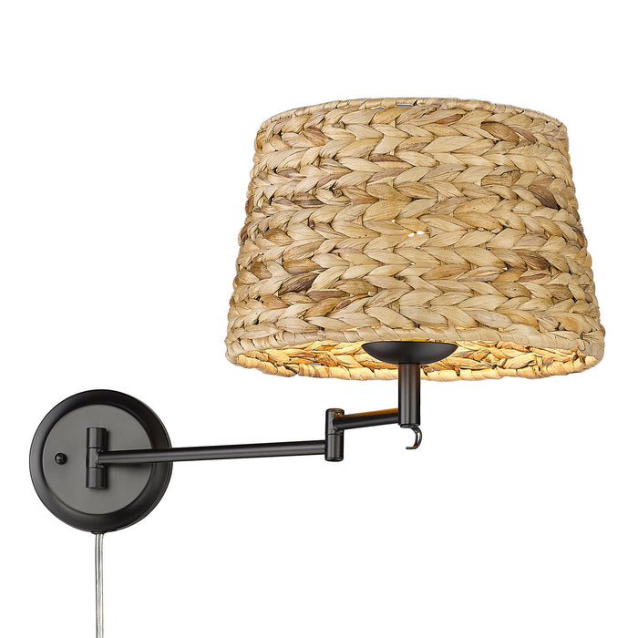 Golden 3692-A1W BLK-WSG One Light Wall Sconce, Matte Black
