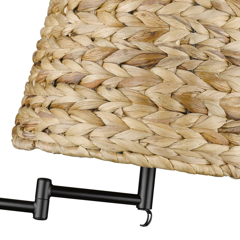 Golden 3692-A1W BLK-WSG One Light Wall Sconce, Matte Black