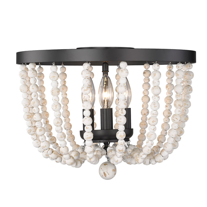 Golden 6890-FM BLK-CWB Four Light Flush Mount, Matte Black