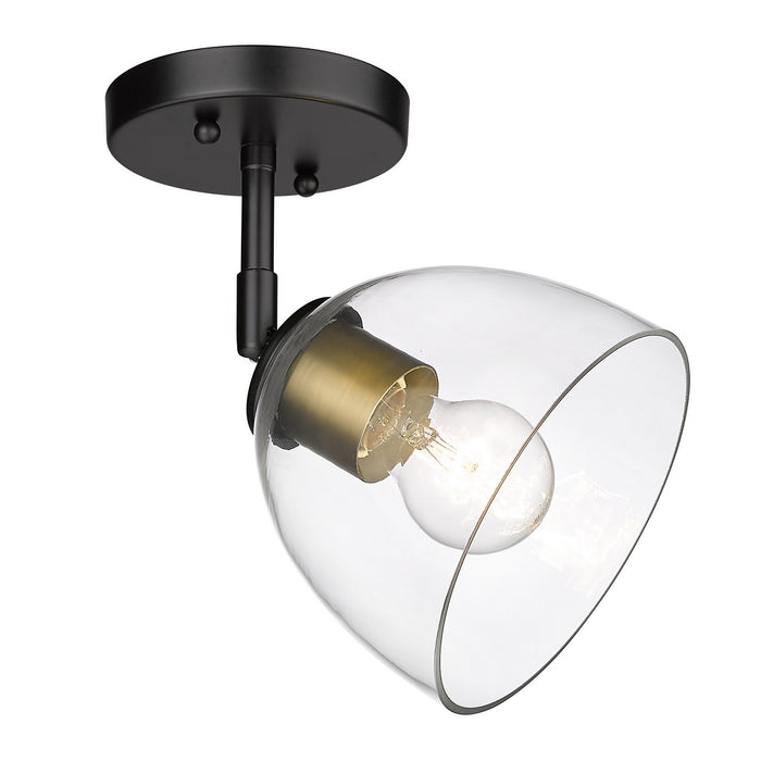 Golden 6958-1W BLK-BCB-CLR One Light Wall Sconce, Matte Black