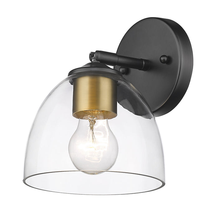 Golden 6958-SF BLK-BCB-CLR One Light Semi-Flush Mount, Matte Black