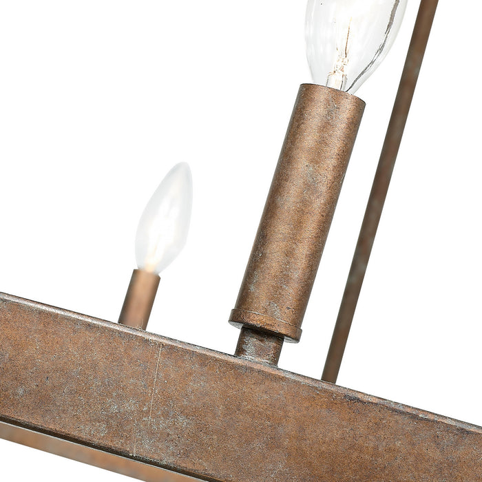 Golden 7412-9 CP Nine Light Chandelier, Copper Patina