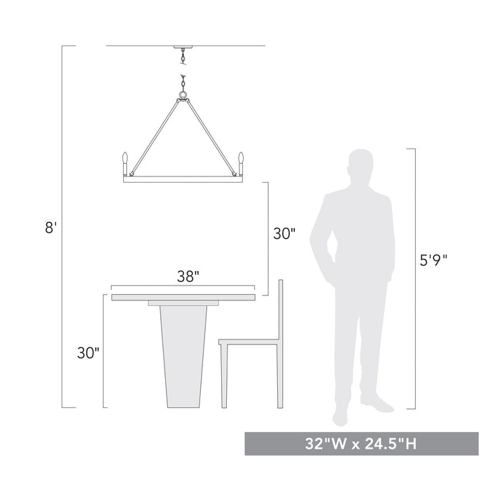Golden 7412-9 CP Nine Light Chandelier, Copper Patina
