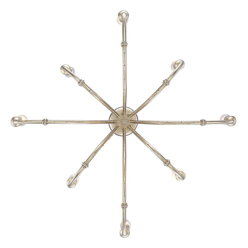 Golden 8322-8 WG Eight Light Chandelier, White Gold