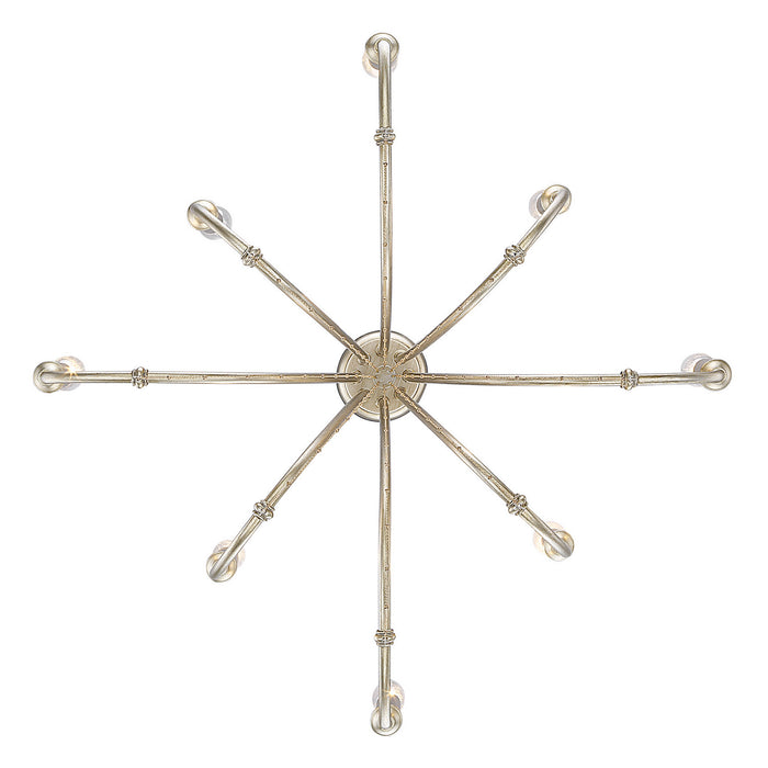 Golden 8322-8 WG Eight Light Chandelier, White Gold