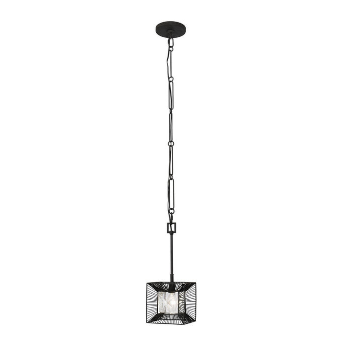 Varaluz 366M01CB One Light Mini Pendant, Carbon