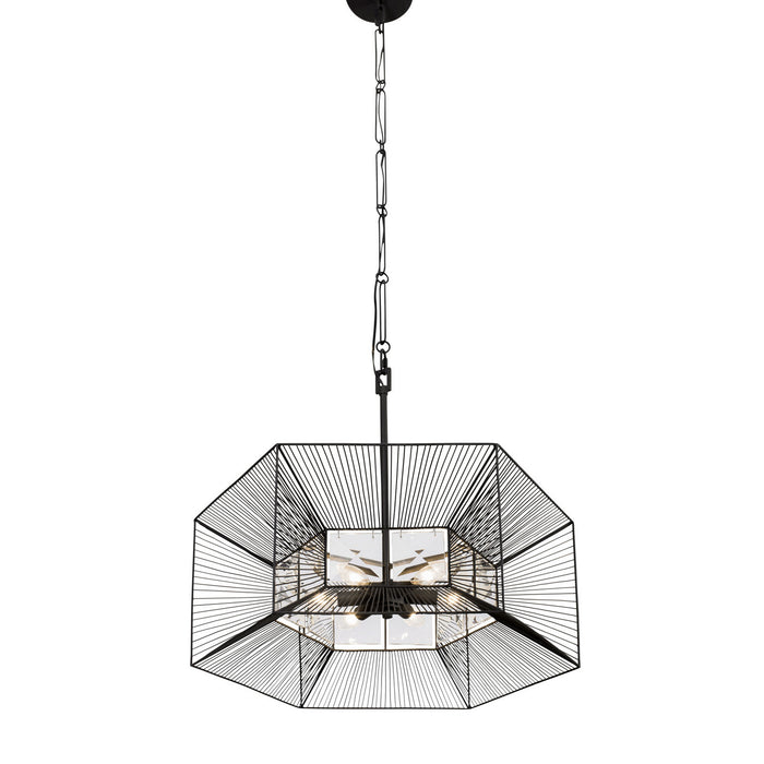 Varaluz 366P06CB Six Light Pendant, Carbon