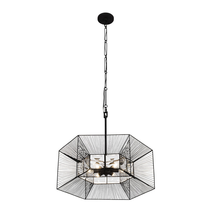 Varaluz 366P06CB Six Light Pendant, Carbon
