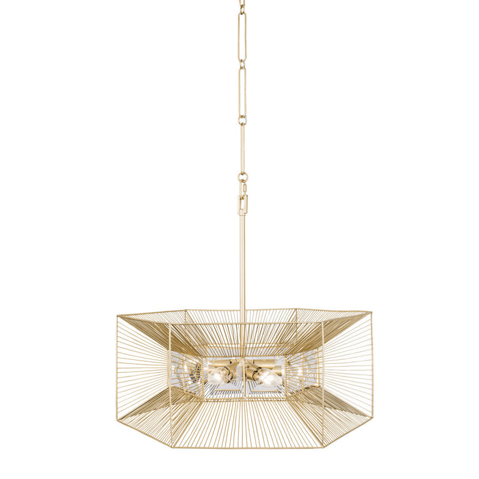 Varaluz 366P06FG Six Light Pendant, French Gold