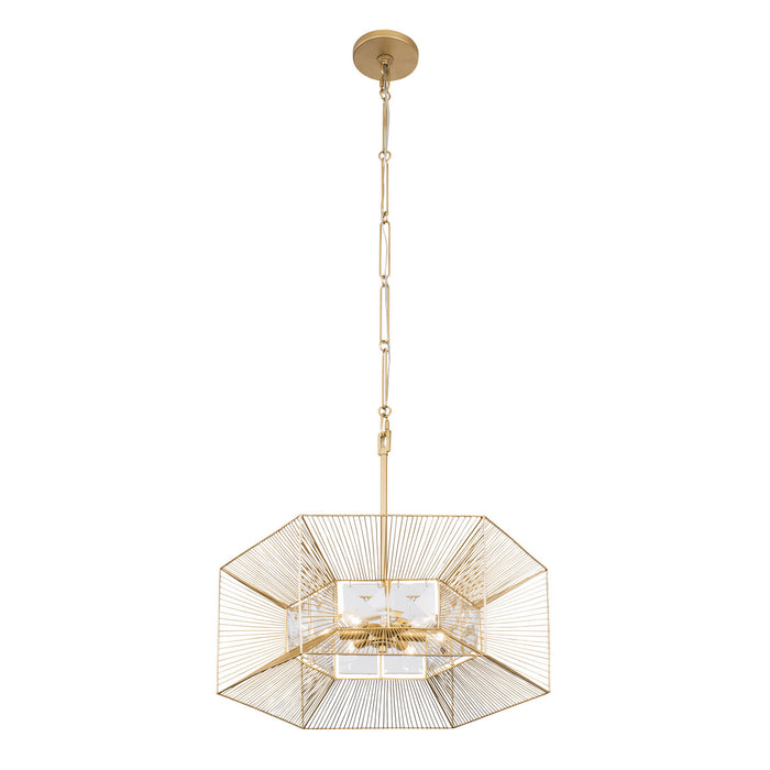 Varaluz 366P06FG Six Light Pendant, French Gold