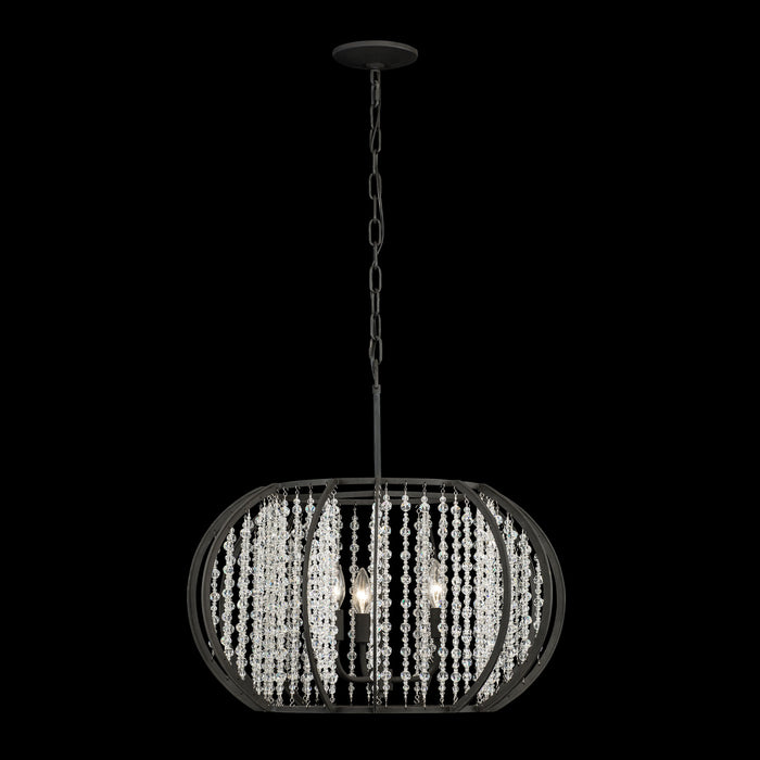 Varaluz 367P03CB Three Light Pendant, Carbon