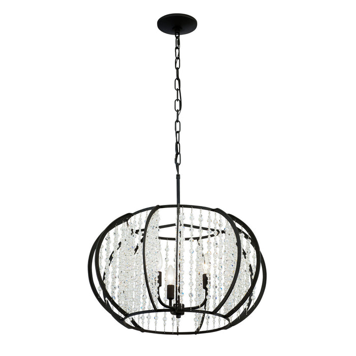 Varaluz 367P03CB Three Light Pendant, Carbon