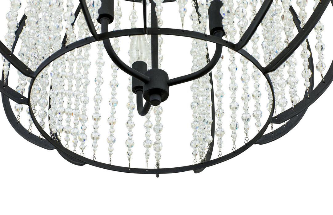 Varaluz 367P03CB Three Light Pendant, Carbon