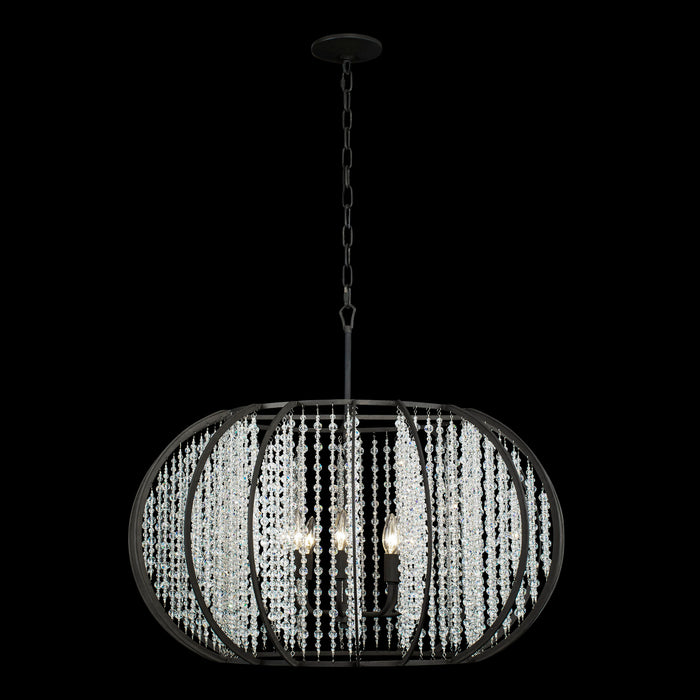 Varaluz 367P08CB Eight Light Pendant, Carbon
