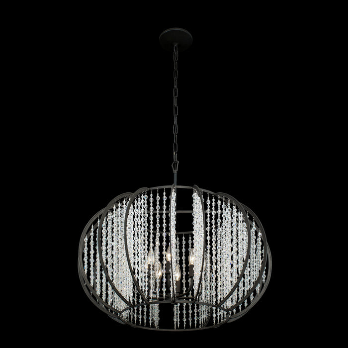 Varaluz 367P08CB Eight Light Pendant, Carbon