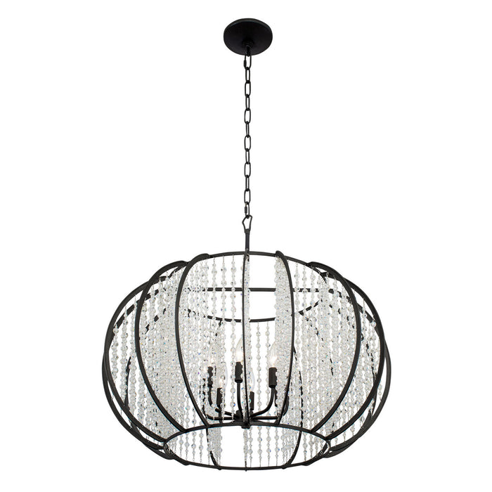 Varaluz 367P08CB Eight Light Pendant, Carbon