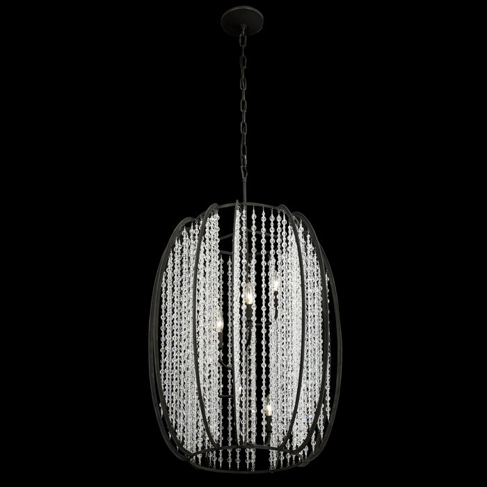 Varaluz 367F06CB Six Light Foyer Pendant, Carbon