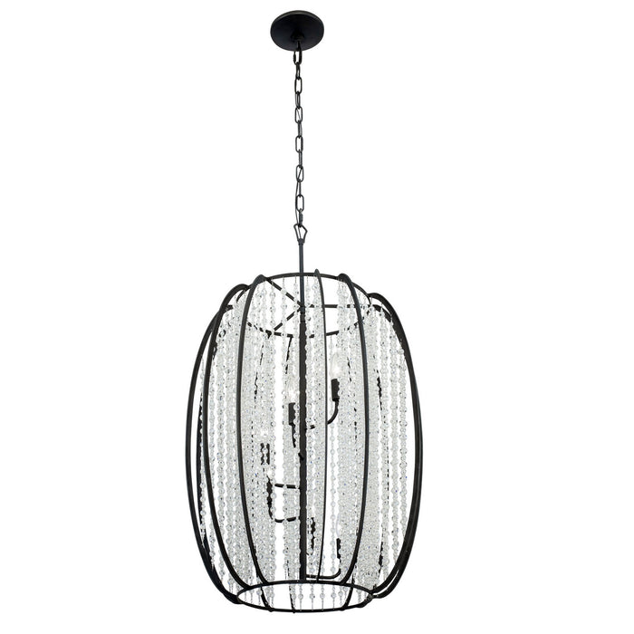 Varaluz 367F06CB Six Light Foyer Pendant, Carbon