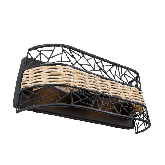 Varaluz 362B02BL Two Light Bath, Black