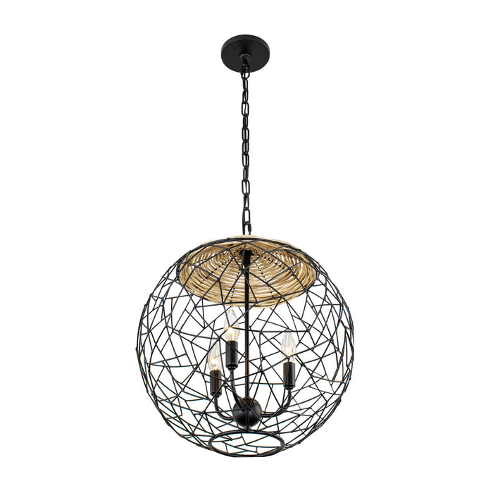 Varaluz 362P03BL Three Light Pendant, Black