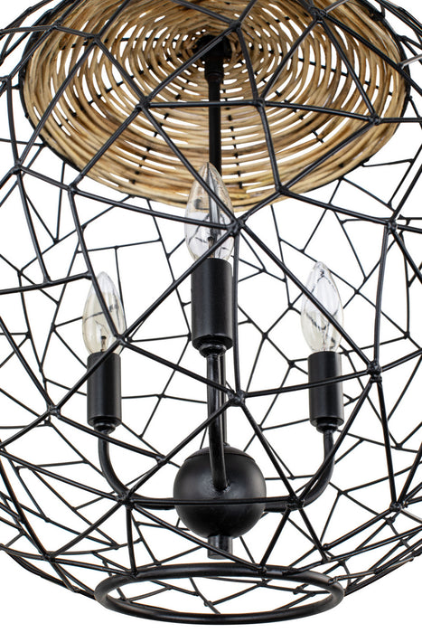 Varaluz 362P03BL Three Light Pendant, Black