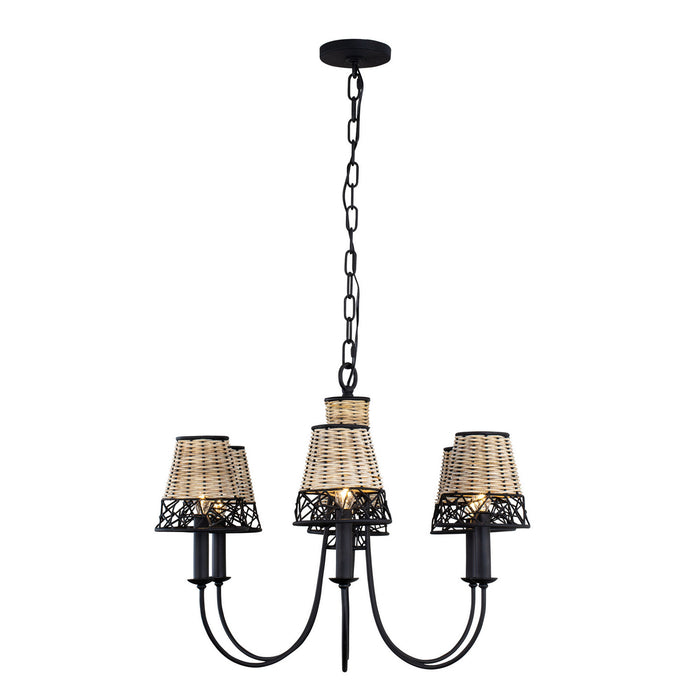 Varaluz 362C06BL Six Light Chandelier, Black